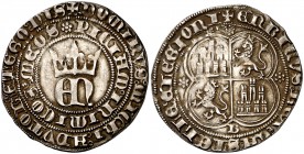 Enrique II (1368-1378). Burgos. Real. (AB. 401). 3,19 g. MBC+.
