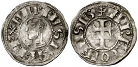 Alfonso el Batallador (1104-1134). Navarra. Dinero. (Cru.V.S. 219 var). 0,89 g. Escasa. MBC+.