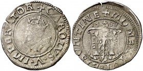 1537. Carlos I. Besançon. Doble carlos. (Vti. 692). 1,97 g. Escasa. MBC.