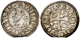1611. Felipe III. Barcelona. 1/2 croat. (Cal. 534). 1,46 g. Bella. Brillo original. EBC/EBC+.