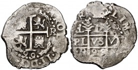 1699. Carlos II. Lima. R. 1 real. (Cal. 691). 3,36 g. Doble fecha y triple ensayador. Muy legibles rey, ordinal y ceca. MBC.