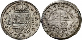 1684/3. Carlos II. Segovia. . 4 reales. (Cal. 545). 13,19 g. Sin el escusón de Portugal. Puntos acotando ceca, valor y ensayador. Mínima oxidación en ...