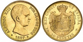 1887*1962. Estado Español. PGV. 20 pesetas. (Cal. 6). 6,44 g. S/C-.