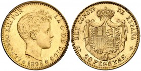 1896*1962. Estado Español. MPM. 20 pesetas. (Cal. 8). 6,45 g. EBC+.