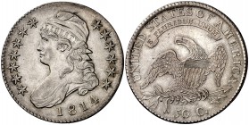 1814. EEUU. 1/2 dólar. (Kr. 37). 13,47 g. AG. Bella. Rara así. EBC+.