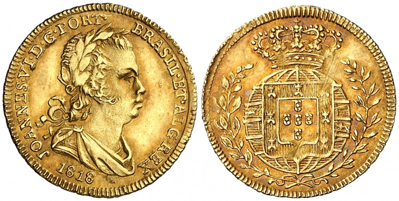 1818. Portugal. Juan VI. 1/2 escudo (800 reis). (Fr. 131) (Gomes 15.01). 1,59 g....