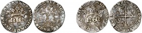 Enrique IV (1454-1474). Sevilla. Real de anagrama. Lote de 2 monedas. A examinar. BC+/MBC.