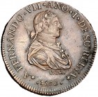 1808. Fernando VII. Guatemala. Prueba de anverso para una medalla de plata de proclamación. (V. 209) (V.Q. 13275) (Grove F-56). 10,11 g. 28 mm. Bronce...