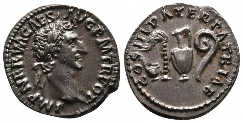 Nerva, 97 AD. AR Denarius (18,9mm, 3,6g). Rome. Obv: IMP NERVA CAES AVG P M TR P...