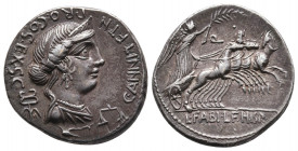 Roman Republic
C. Annius. North-Italy 82-81 BC. AR Denarius. (19,3mm, 4.0g.) Obv: C·ANNI·T·F·T·N· PRO·COS·EX·S·C Diademed and draped female bust r.; b...