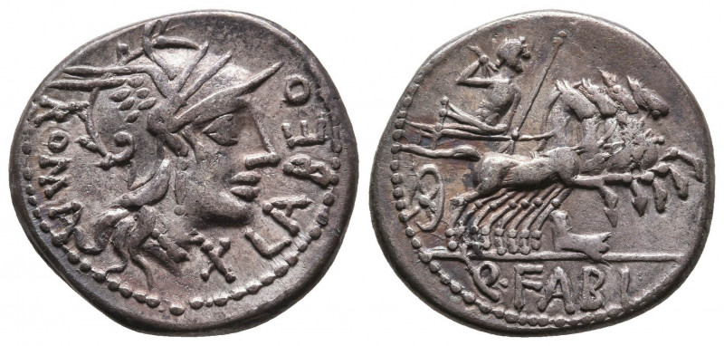 Roman Republic
Q. Fabius Labeo. 124 BC. AR Denarius (18,7mm, 3.92g). Obv: Helmet...