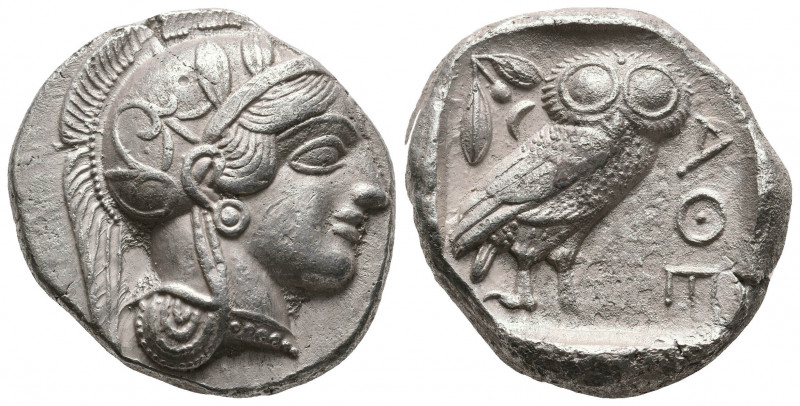 Athens, Attica. Circa 440-420 BC. AR Tetradrachm. (25,1mm, 17.0 g).
Obv: Helmete...