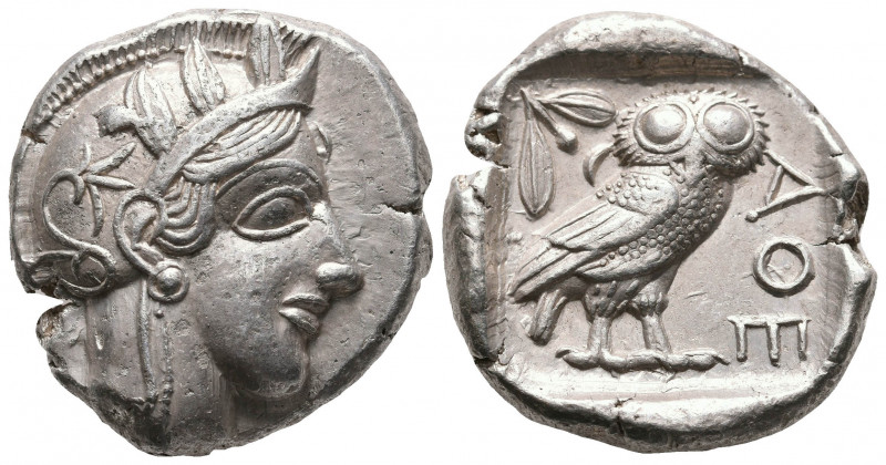 Athens, Attica. Circa 440-420 BC. AR Tetradrachm. (24,9mm, 17.21 g).
Obv: Helmet...