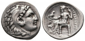 KINGS of MACEDON. Alexander III 'the Great'. Circa 336-323 BC. AR drachm. (19,1mm,4.24 g). Early posthumous issue of Lampsacus, ca. 310-301 BC. Obv: H...