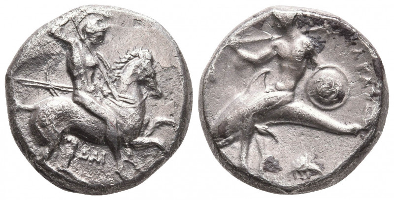 Calabria,Tarentum. Circa 334-330 BC. AR Nomos. (19,3mm., 7,77g.). 
Obv: Nude war...