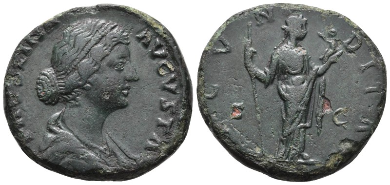FAUSTINA JUNIOR, wife of Marcus Aurelius. Augusta. AD 147-175/6. Æ Sestertius (2...