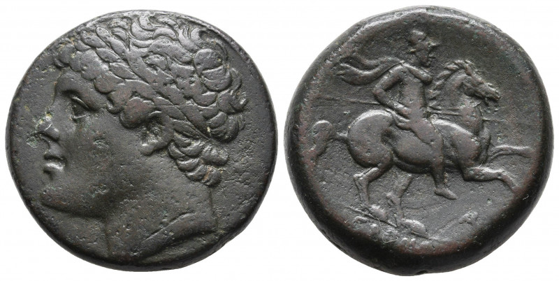 Sicily, Hieron II, Tyrant of Syracuse. Circa 275-215 BC. AE Unit.(26,0mm, 18,67g...