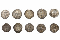 Collection of 10 Sasanid AR coins, Set of 10: 29.2-32.2mm / 40.75g.