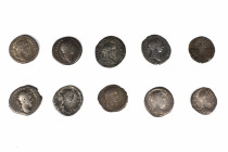 Collection of 9 Roman denarii and 1 Medieval coin, Set of 10: 15.9-20.1mm / 24.44g.