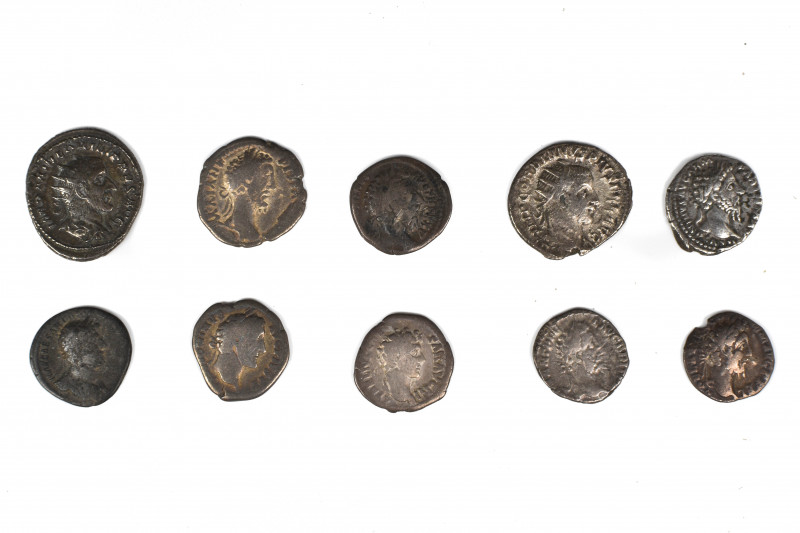 Collection of 8 Roman Denarii and 2 Antoniniani, Set of 10: 16.2-23.6mm / 29.61g...