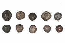 Collection of 8 Roman Denarii and 2 Antoniniani, Set of 10: 16.2-23.6mm / 29.61g.