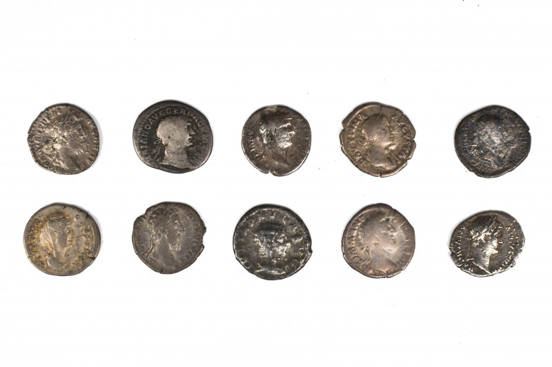 Collection of 10 Roman Denarii, Set of 10: 16.6-19.3mm / 26.13g.
