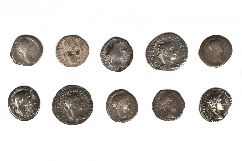 Collection of 8 Roman Denarii and 2 Antoniniani, Set of 10: 16.6-23.1mm / 29.53g...