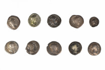 Collection of 10 Roman Denarii, Set of 10: 12.9-19.4mm / 26.41g.
