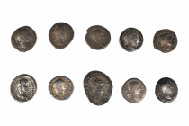 Collection of 9 Roman Denarii and 1 Antoninian, Set of 10: 16.4-24.2mm / 27.94g.