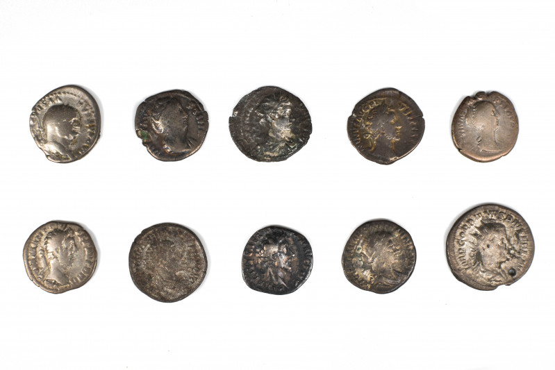 Collection of 9 Roman Denarii and 1 Antoninian, Set of 10: 16.4-22.3mm / 31.55g.