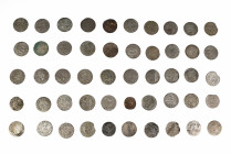 Collection of 50 Medieval European silver coins, Set of 50: 15.3-19.1mm / 47.4g.