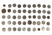 Collection of 50 Medieval European silver coins, Set of 50: 13-24.6mm / 49.84g.