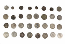 Collection of 50 Medieval European silver coins, Set of 36: 10-20.5mm / 29.2g.