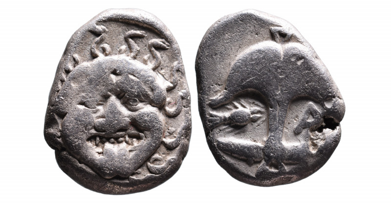 Thrace, Apollonia Pontica, late 5th-4th centuries.
Facing gorgoneion;
Anchor upr...