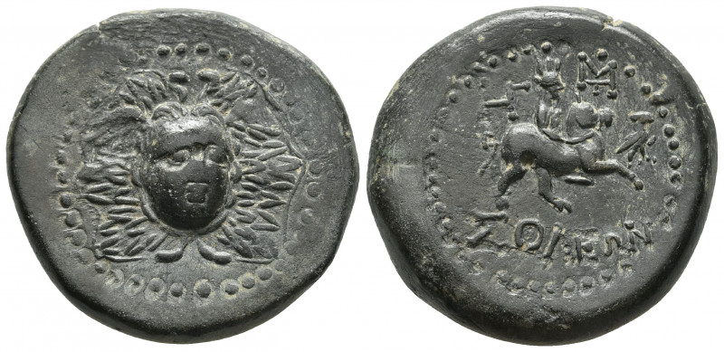 Cilicia, Soloi-Pompeiopolis, ca. 2-1 cent. BC, AE
Aegis with gorgoneion in the c...