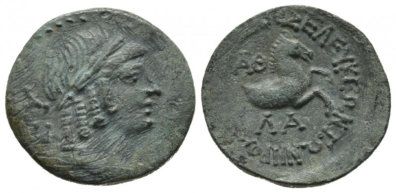 Cilicia, Seleuceia ad Calycadnum, ca. 2-1 cent. BC, AE
Laureate head of Apollo r...