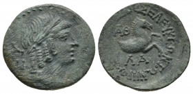 Cilicia, Seleuceia ad Calycadnum, ca. 2-1 cent. BC, AE
Laureate head of Apollo right
Forepart of horse right
SNG France 921