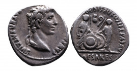 Augustus 27 BC - AD 14, with Gaius and Lucius Caesares, Lugdunum Mint, 2 BC - AD 4.
Laureate head of Augustus right, CAESAR AVGVSTVS DIVI F PATER PATR...