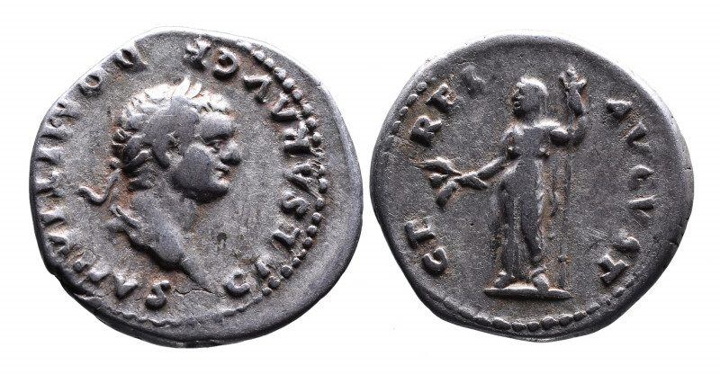 Domitianus AD 81-96, as caesar, Rome Mint, AD 69-79 AD.
Laureate head of Domitia...