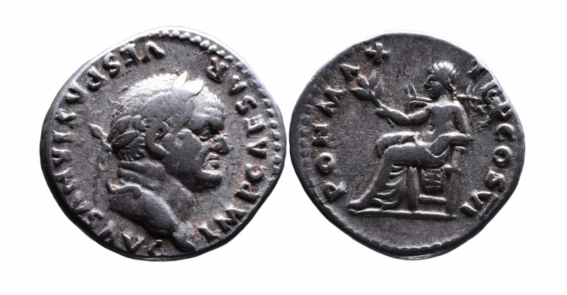 Vespasianus AD 69-79, Rome Mint, AD 75.
Laureate head of Vespasianus right, IMP ...