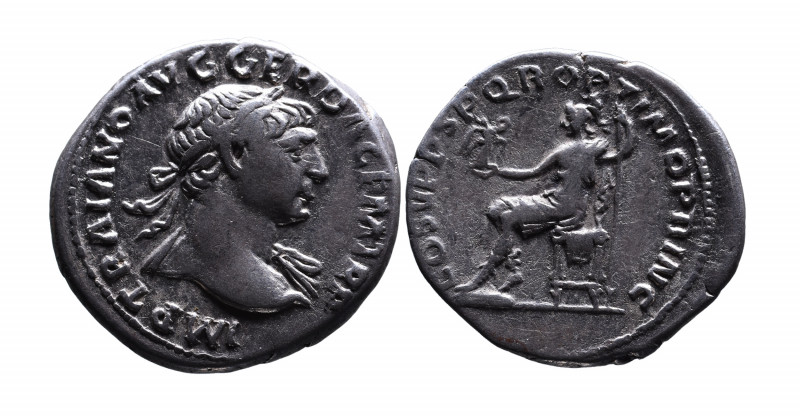 Traianus AD 98-117, Rome Mint, AD 103-111.
Laureate bust of Traianus right, with...