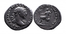 Traianus AD 98-117, Rome Mint, AD 103-111.
Laureate bust of Traianus right, with drapery on the left shoulder, IMP TRAIANO AVG GER DAC PM TRP;
Roma se...