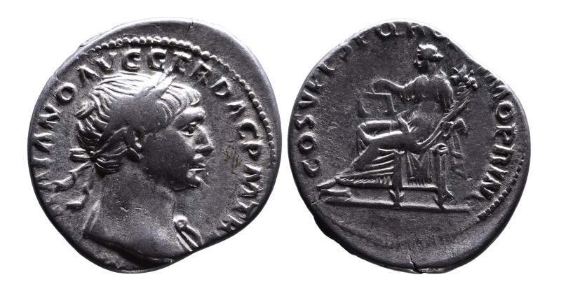 Traianus AD 98-117, Rome Mint, AD 103-111.
Laureate bust of Traianus right, with...