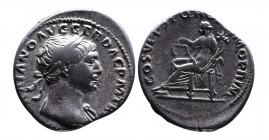 Traianus AD 98-117, Rome Mint, AD 103-111.
Laureate bust of Traianus right, with drapery on the left shoulder, IMP TRAIANO AVG GER DAC PM TRP;
Aequita...