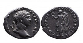 Traianus AD 98-117, Rome Mint, AD 103-111.
Laureate head of Traianus right, IMP TRAIANO AVG GER DAC PM TRP;
Half naked Victoria standing left, holding...