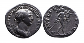 Traianus AD 98-117, Rome Mint, AD 114-117.
Laureate and draped bust of Traianus right, IMP CAES NER TRAIANO OPTIMO AVG GER DAC;
Mars walking right, ho...