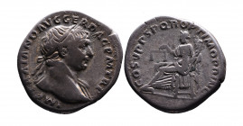 Traianus AD 98-117, Rome Mint, AD 103-111.
Laureate bust of Traianus right, with drapery on the left shoulder, IMP TRAIANO AVG GER DAC PM TRP;
Aequita...