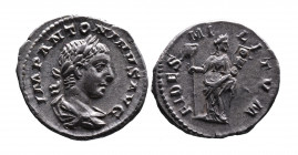 Elagabalus AD 218-222, Rome Mint, ca. AD 219.
Laureate and draped bust of Elagabalus right, IMP ANTONINVS AVG;
Fides standing facing, head right, hold...
