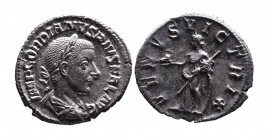 Gordianus III AD 238-244, Rome Mint, ca. AD 240-241.
Laureate, draped and cuirassed bust of Gordianus right, IMP GORDIANVS PIVS FEL AVG;
Venus standin...