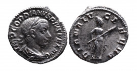 Gordianus III AD 238-244, Rome Mint, ca. AD 240-241.
Laureate, draped and cuirassed bust of Gordianus right, IMP GORDIANVS PIVS FEL AVG;
Diana standin...